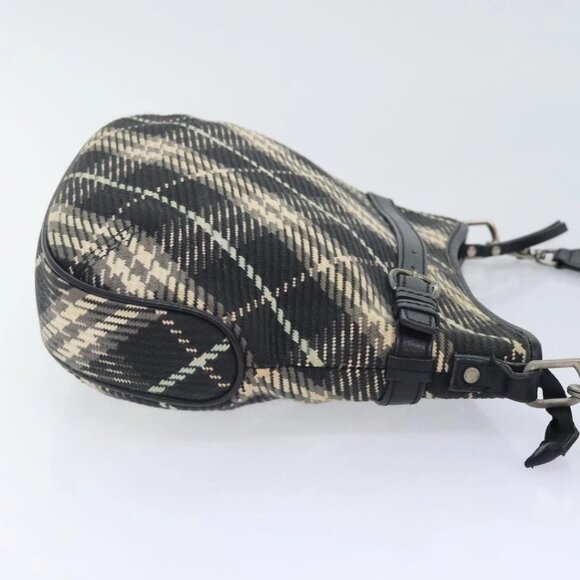 BURBERRY Nova Check Blue Label Shoulder Bag Canvas Black - Picture 3 of 15